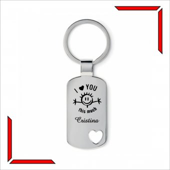 Breloc personalizat - I love you this much
