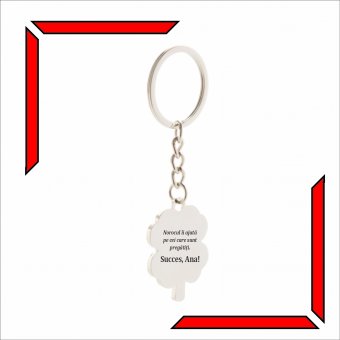 Breloc personalizat - Trifoi cu 4 foi