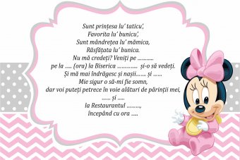 Invitatie botez - Minnie