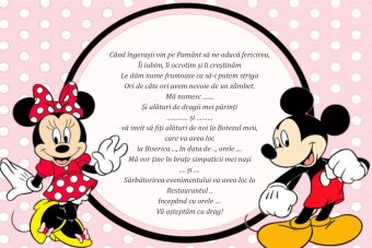 Invitatie botez - Mickey si Minnie