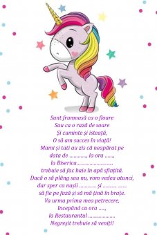 Invitatie botez - Unicorn