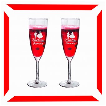  Pahare personalizate ( set 2 buc)  Bride&Groom