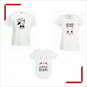 Set Tricouri Familie - Bunny Family