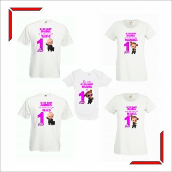 Set tricouri personalizate mot - Baby Boss Girl 