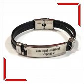Bratara neagra personalizata - Esti sotul si taticul perfect