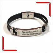 Bratara neagra personalizata - Tine capul sus