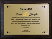 Placheta personalizata - 50 de ani impreuna